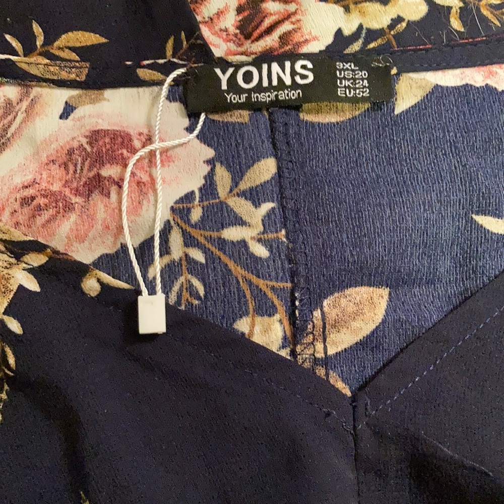NWOT navy dress with short sleeves - Picture 2 of 2
